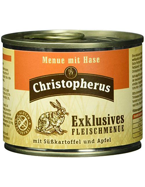 Alleinfutter Für Hunde, Nassfutter, Gluten- und Getreidefrei, Hase/ Süßkartoffel/ Apfel, Exklusives Fleischmenü 4 6 x 200 g