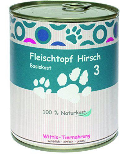 Wittis Fleischdosen Für Hunde - Garantiert Ohne Künstliche Vitamine!!-Fleisch Pur - Hirsch - Pur - Barf in Dosen 6 x 400 g