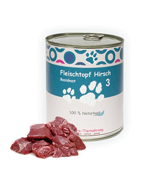 Wittis Fleischdosen Für Hunde - Garantiert Ohne Künstliche Vitamine!!-Fleisch Pur - Hirsch - Pur - Barf in Dosen 6 x 800 g