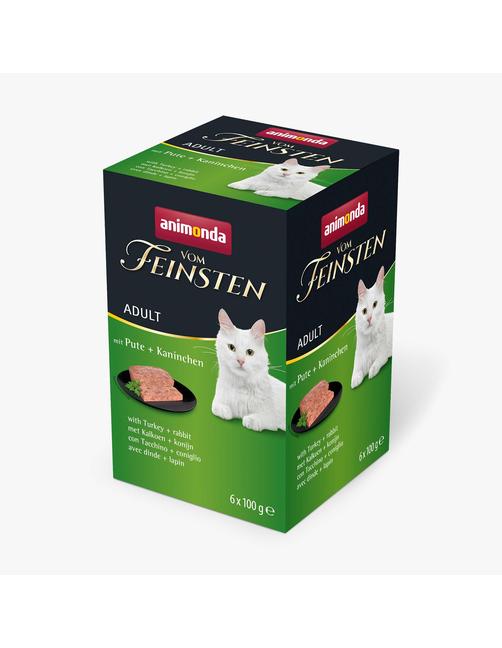 Vom Feinsten Adult mit Pute - Kaninchen 6 x 100 g