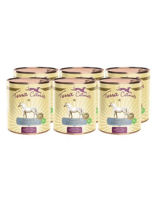 Classic | Pferd mit Amaranth, Pfirsich und Roter Bete 6 x 800 g