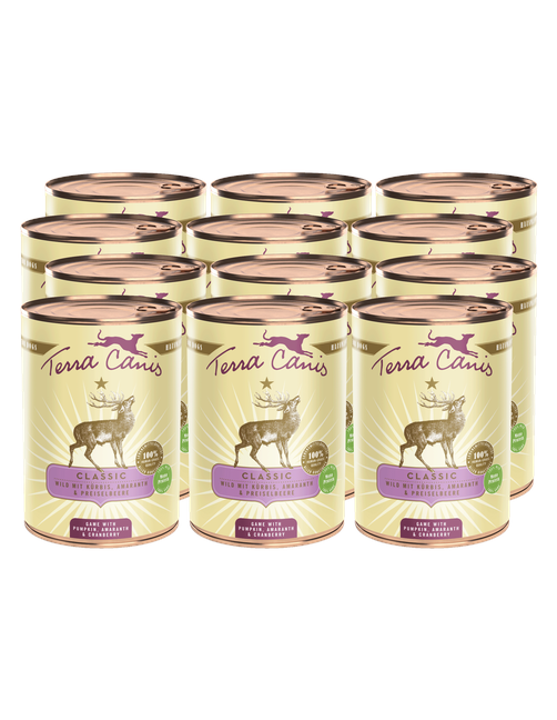 Classic | Wild mit Kürbis, Amaranth und Preiselbeere 12 x 400 g