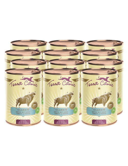 Classic | Büffel mit Hirse, Tomate und Papaya 12 x 400 g