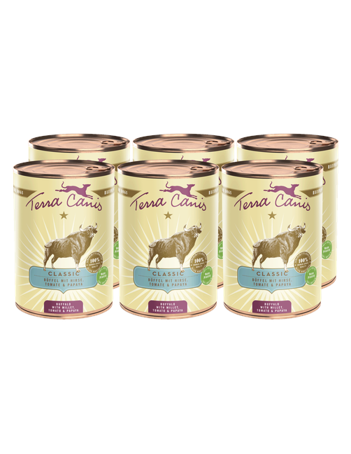 Classic | Büffel mit Hirse, Tomate und Papaya 6 x 400 g