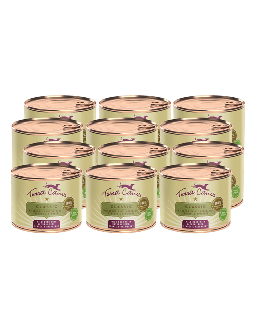 Classic | Wildschwein mit Naturreis, Fenchel und Himbeere 12 x 200 g