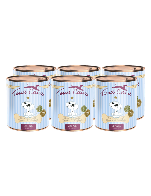 Welpe | Rind mit Apfel, Karotte und Hagebutte 6 x 800 g