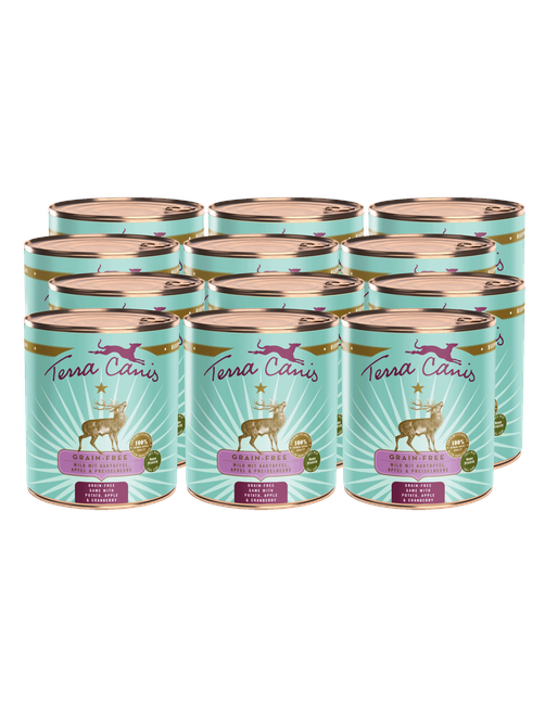 Getreidefrei | Wild mit Kartoffel, Apfel und Preiselbeere 12 x 800 g