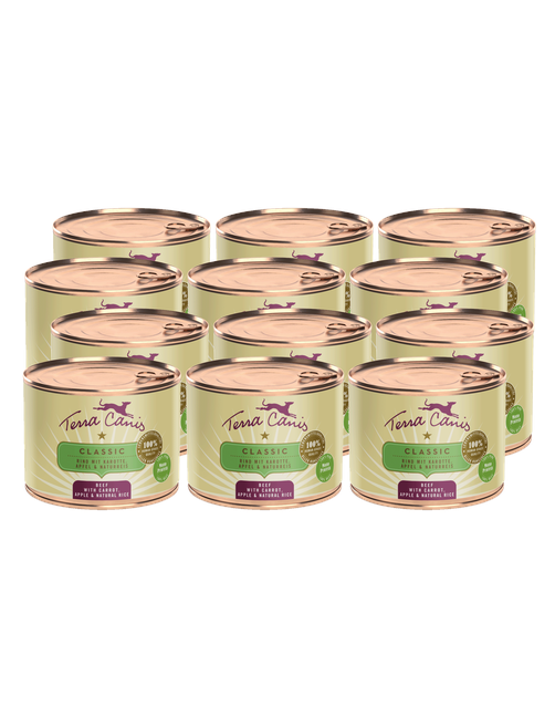 Classic | Rind mit Karotte, Apfel und Naturreis 12 x 200 g