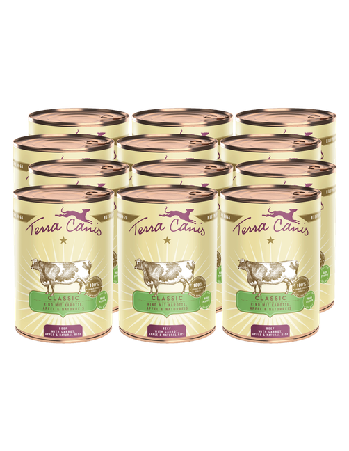 Classic | Rind mit Karotte, Apfel und Naturreis 12 x 400 g