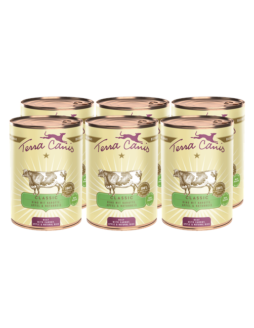 Classic | Rind mit Karotte, Apfel und Naturreis 6 x 400 g
