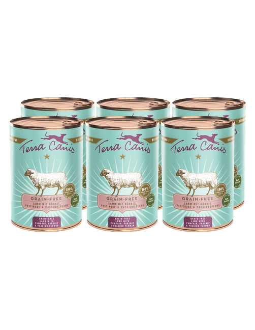 Getreidefrei | Lamm mit Kürbis, Pastinake und Passionsblume 6 x 400 g