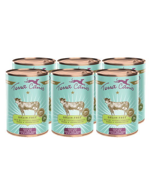 Getreidefrei | Kalb mit Petersilienwurzel, Mango und Johannisbeere 6 x 400 g
