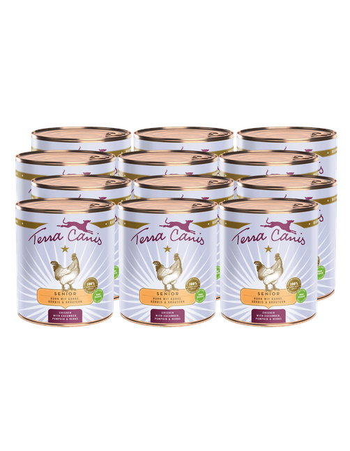 Senior | Huhn mit Gurke, Kürbis und Gesundheitskräutern 12 x 800 g