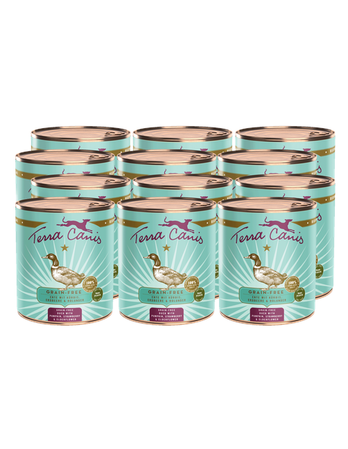 Getreidefrei | Ente mit Kürbis, Erdbeere und Holunder 12 x 800 g