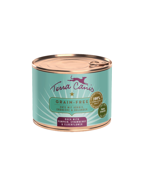 Getreidefrei | Ente mit Kürbis, Erdbeere und Holunder 200 g