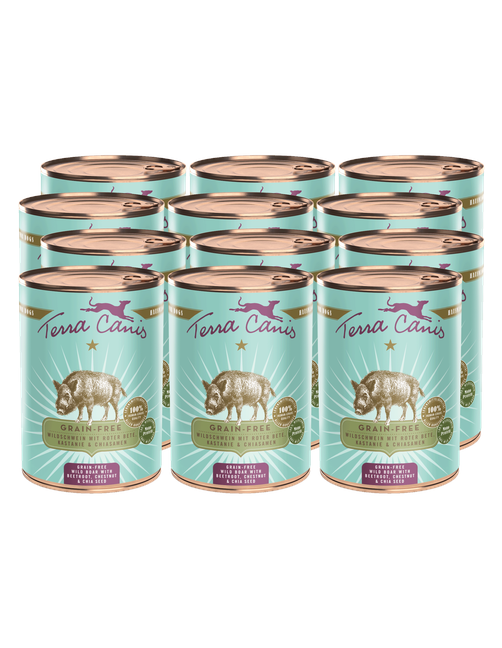 Getreidefrei | Wildschwein mit Roter Bete, Kastanie und Chiasamen 12 x 400 g