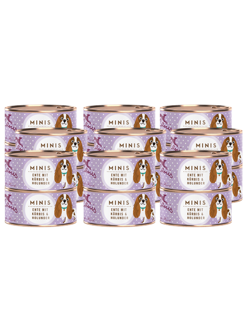 Minis | Ente mit Kürbis, Erdbeere und Holunder 18 x 100 g