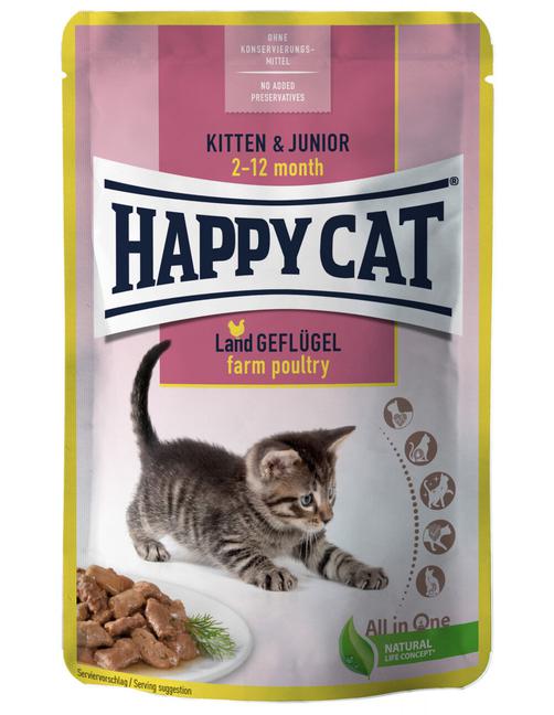 Happy Cat Meat in Sauce - Kitten & Junior Land-Geflügel
