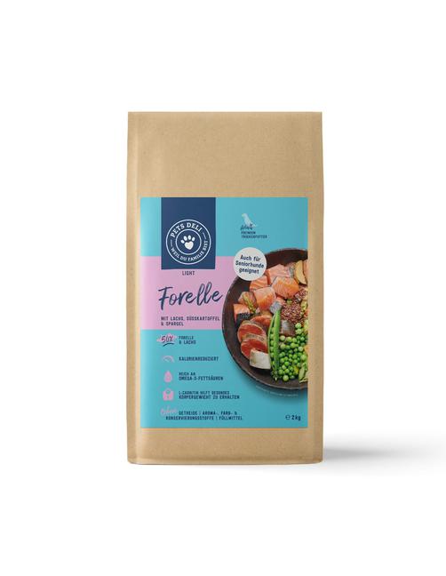 Light Trocken - Forelle, Lachs - Süßkartoffel und Spargel - Adult - Getreidefrei, Zuckerfrei 6 kg