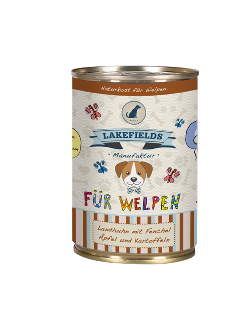 Landhuhn mit Fenchel, Äpfeln und Kartoffeln Für Welpen 6 x 800 g