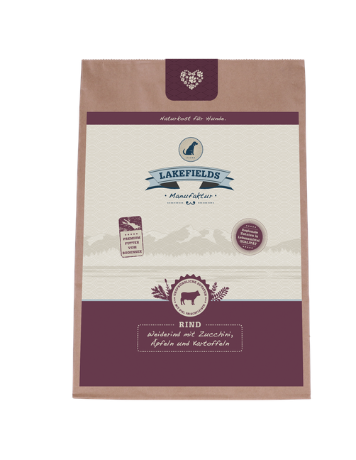 Weiderind mit Zucchini, Äpfeln und Karotten Trockenfutter 4 x 1 kg