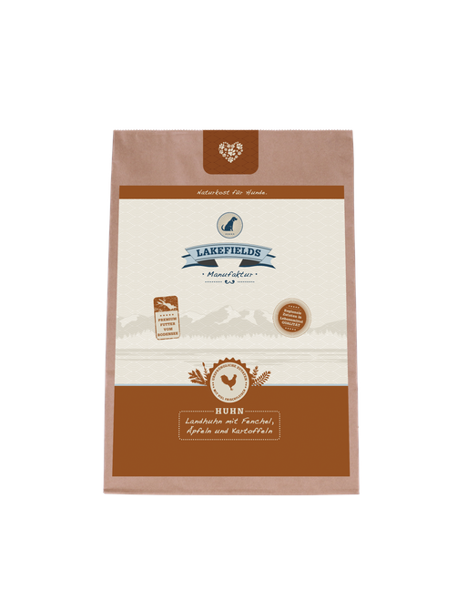 Landhuhn mit Fenchel, Äpfeln und Kartoffeln Trockenfutter 1 kg