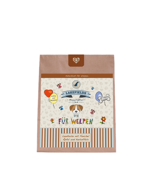 Landhuhn mit Fenchel, Äpfeln und Kartoffeln Für Welpen Trockenfutter 4 x 2,5 kg