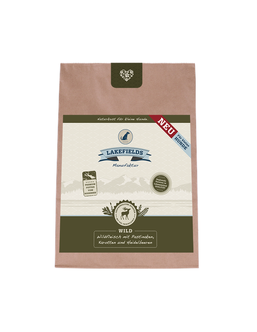 Wild mit Pastinaken, Karotten und Heidelbeeren Für Kleine Hunde 4 x 1 kg