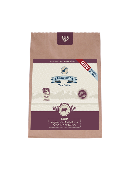 Weiderind mit Zucchini, Äpfeln und Karotten Für Kleine Hunde 4 x 1 kg