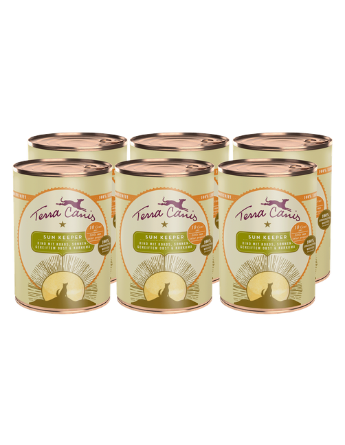 Love The Planet | Sun Lover - Rind mit Kokos, Sonnengereiftem Obst und Kurkuma 6 x 400 g