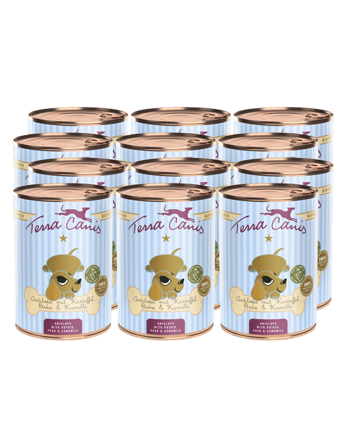 Welpe | Antilope mit Kartoffel, Birne, Kastanie & Kamille 12 x 400 g