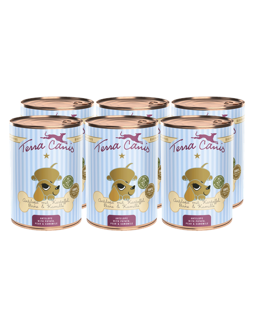 Welpe | Antilope mit Kartoffel, Birne, Kastanie & Kamille 6 x 400 g