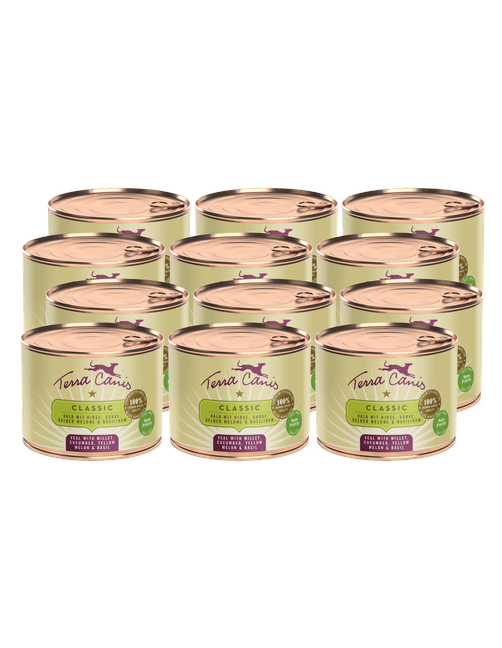 Classic | Kalb mit Hirse, Gurke, Gelber Melone und Basilikum 12 x 200 g