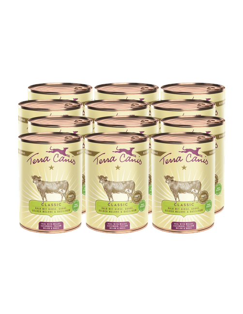 Classic | Kalb mit Hirse, Gurke, Gelber Melone und Basilikum 12 x 400 g