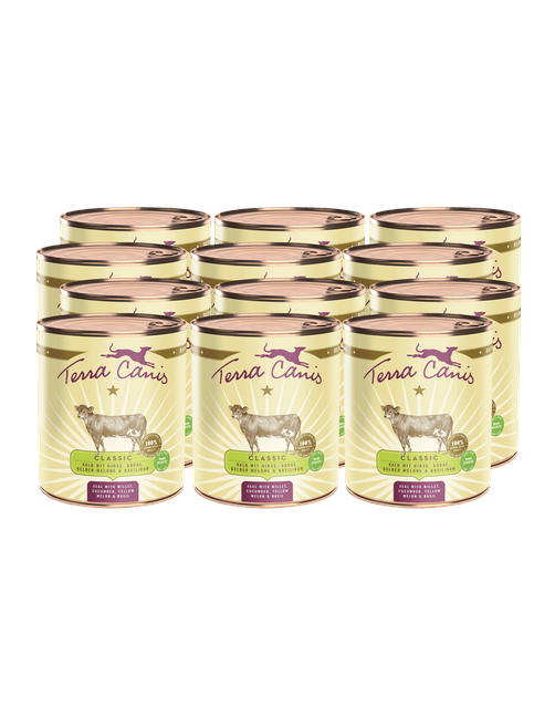 Classic | Kalb mit Hirse, Gurke, Gelber Melone und Basilikum 12 x 800 g