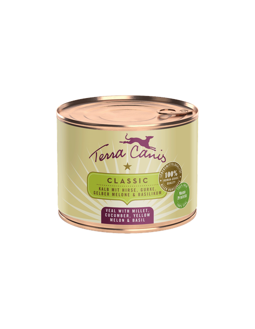 Classic | Kalb mit Hirse, Gurke, Gelber Melone und Basilikum 200 g