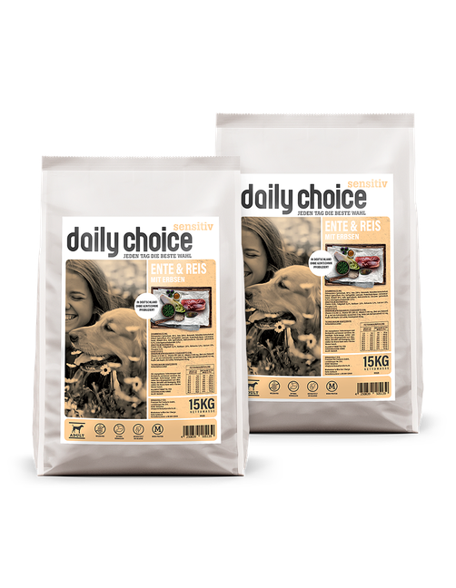 Sensitiv Ente und Reis mit Erbsen 2 x 15 kg