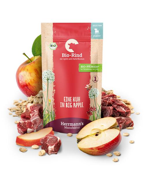 Selection Puppy Bio Rind mit Apfel & Haferflocken 150 g