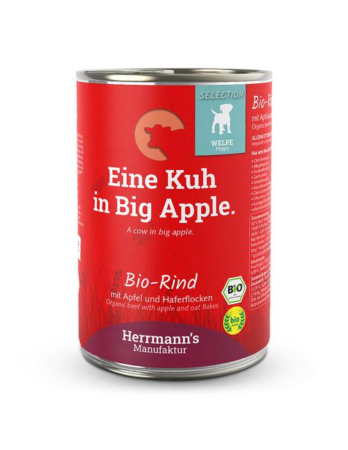 Herrmann's Selection Puppy Bio Rind mit Apfel & Haferflocken