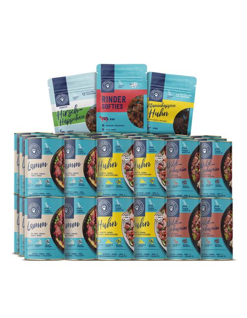 Pets Deli Mix Vorratspaket Nassfutter und Snacks