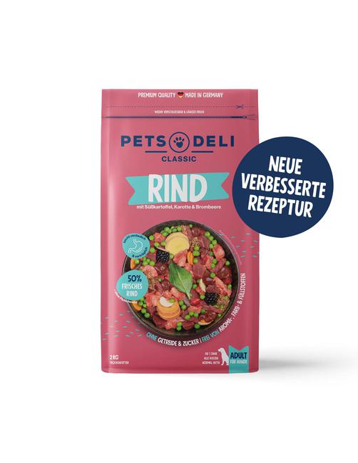 Pets Deli Rind mit Süßkartoffel, Karotte & Brombeere