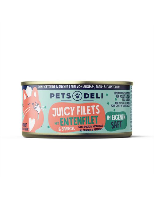 Pets Deli Juicy Filets Ente mit Spargel