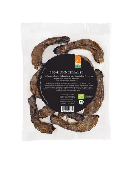 Hund: Bio-Hühnerhälse Getrocknet 160 g