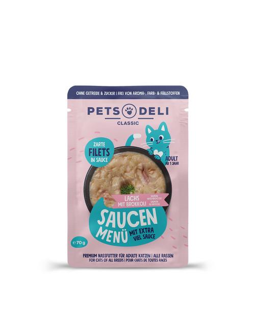 Pets Deli Saucen Menü Lachsfilet mit Brokkoli