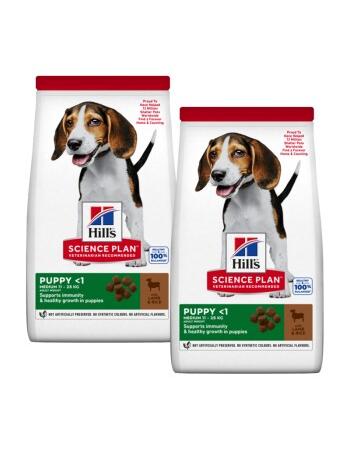 Science Plan Medium Welpenfutter, mit Dha Aus Fischöl Lamm und Reis 2 x 14 kg