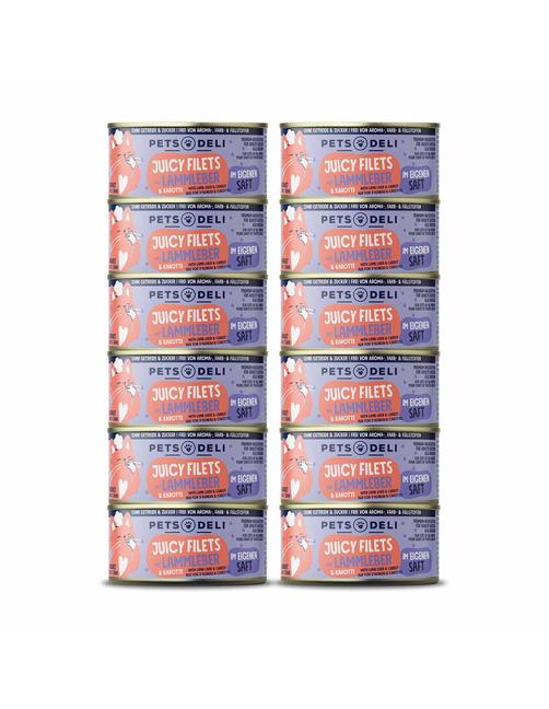 Juicy Filets Huhn mit Lammleber und Karotte 12 x 70 g