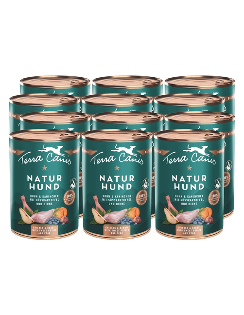 Terra Canis Naturhund | Huhn-Kaninchen mit Süßkartoffel und Birne