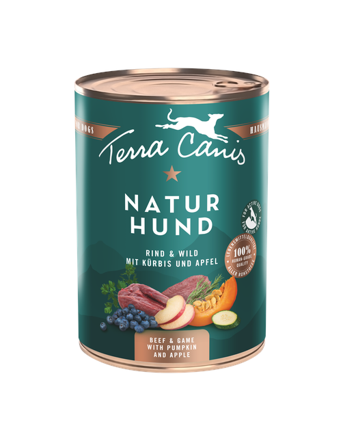 Naturhund | Rind-Wild mit Kürbis, Apfel und Blaubeere 400 g