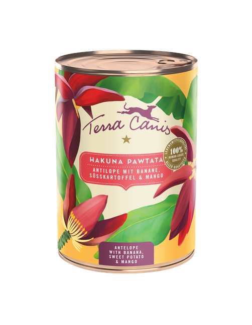 Flower Menü | Hakuna Pawtata - Antilope mit Banane, Süßkartoffel und Mango 400 g