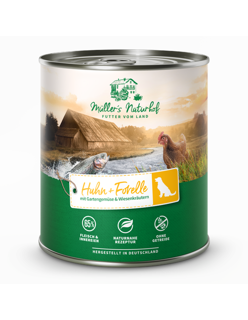 Traditionell Huhn und Forelle 30 x 800 g